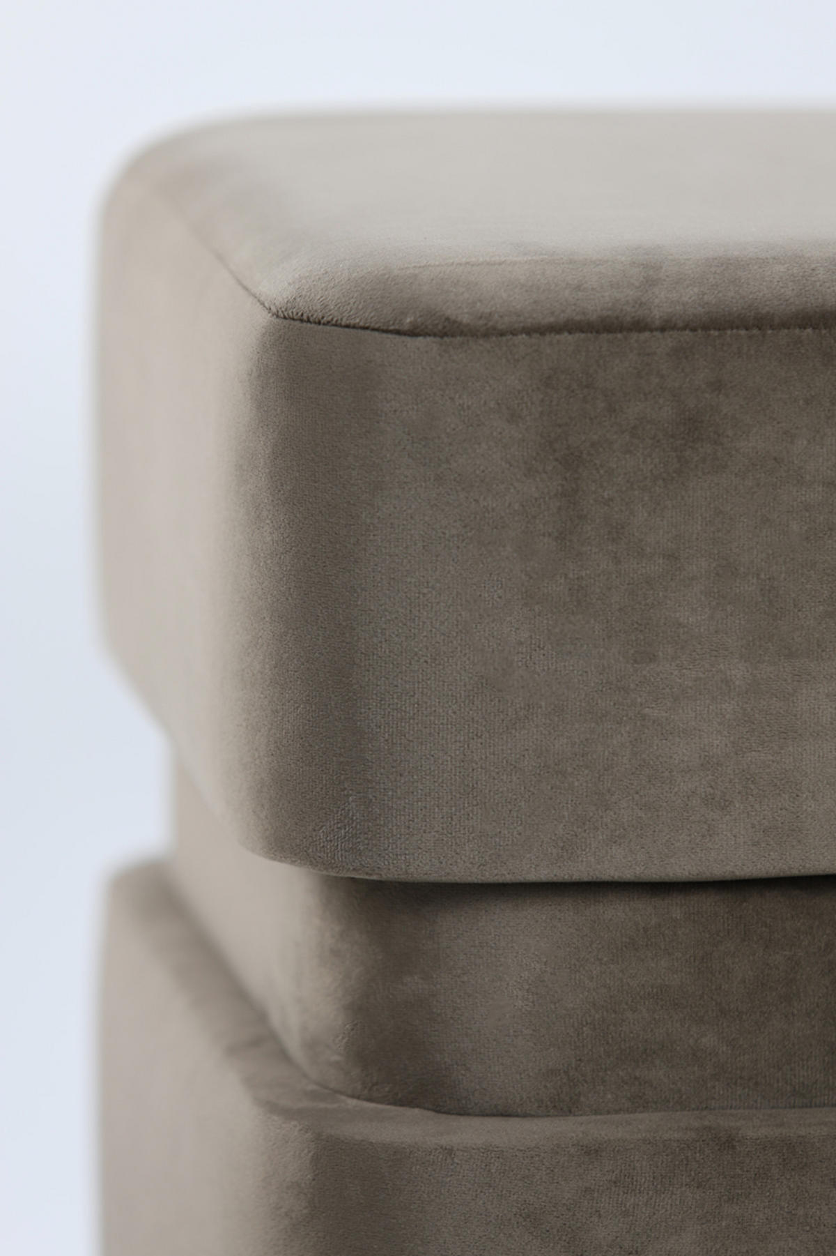 POUF Piazza Grau 40/40/42,5 cm - Grau, Textil (40/42.5/40cm) - Light & Living