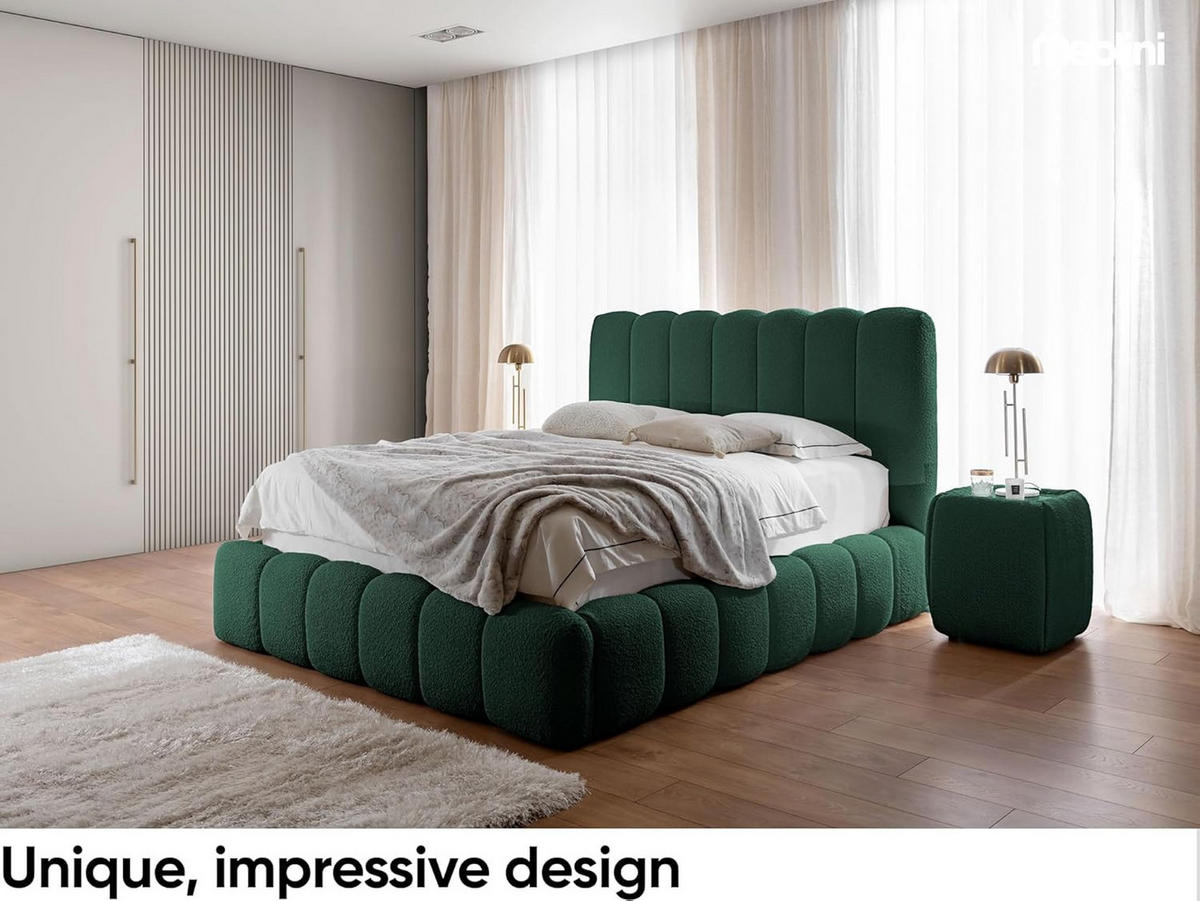 POLSTERBETT Carlos - Grün, Textil (120/200cm) - Meblini