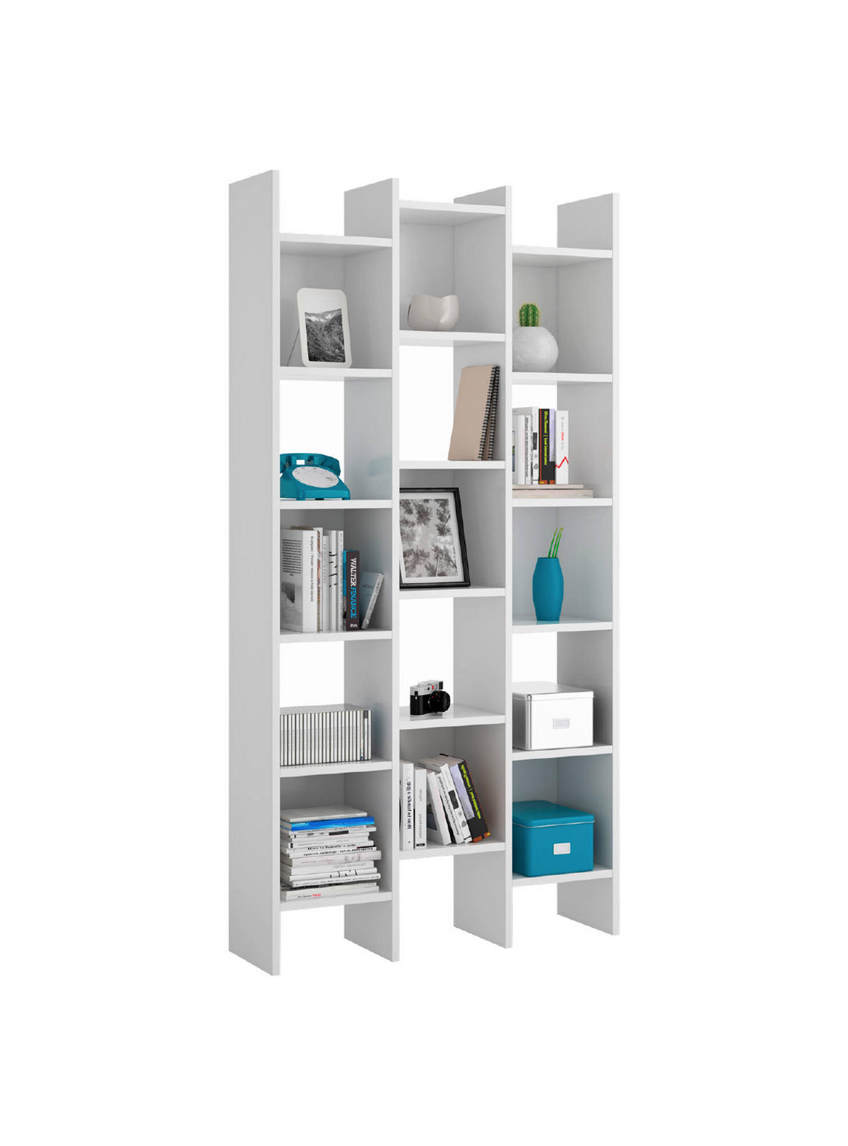 BÜCHERREGAL Weiß 29/96/192 cm - Weiß, Holzwerkstoff (96/192/29cm) - DMORA