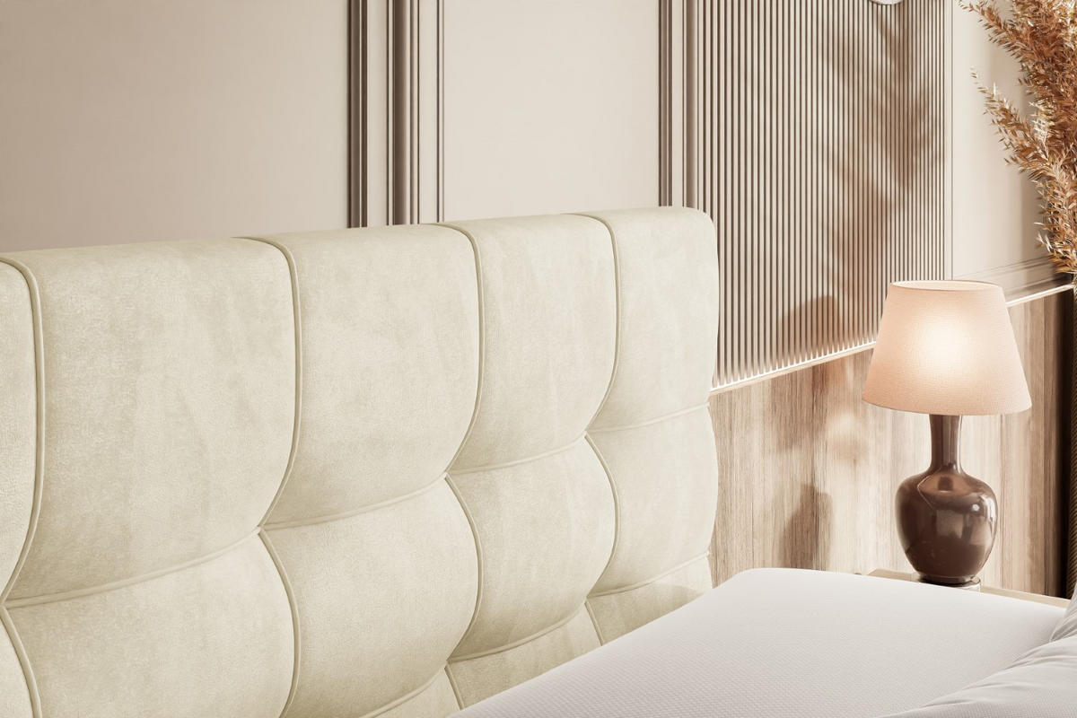 BOXSPRINGBETT BERO KING - 120x200 - H3/H4 - Beige - Beige, Holzwerkstoff (120/200cm) - ALTDECOR