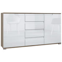 SIDEBOARD Sylt Weiß Hochglanz - Weiß Hochglanz, Holzwerkstoff (138.5/75.5/35cm) - Vladon