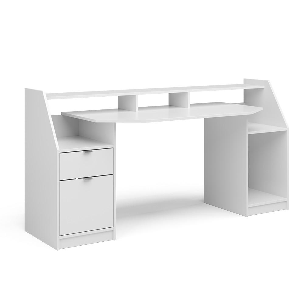 GAMING TISCH Joel Weiß 179.8 x 65.5 cm - Weiß, Holzwerkstoff (65.5/179.8/90.6cm) - Vicco