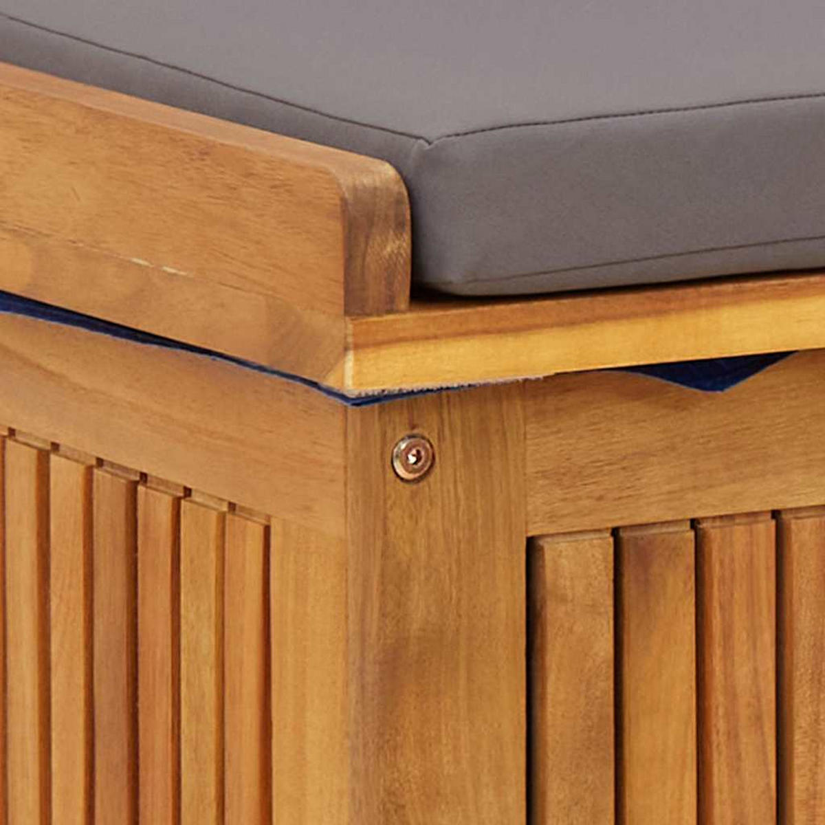 OUTDOOR-KISSENBOX 60/50/61 Cm Massivholz Akazie - Dunkelgrau, Holz (50/61/60cm) - vidaXL