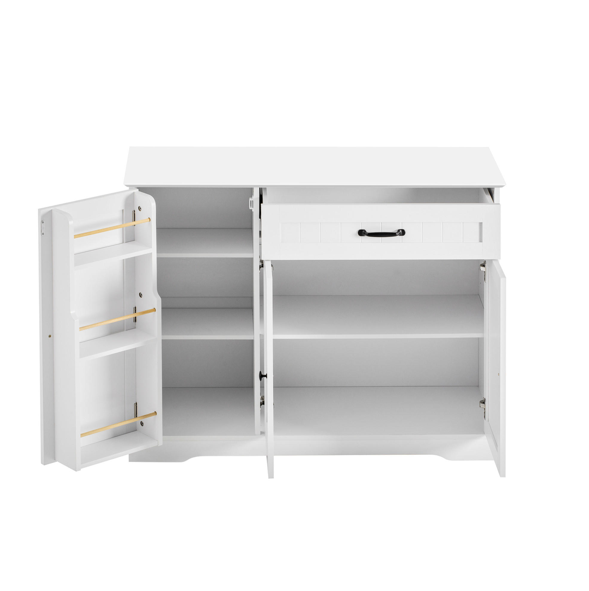SIDEBOARD in Weiß mit 3 Türen, 1 Schublade und verstellbaren Einlegeböden,107/83.4/40 cm - Weiß, Holzwerkstoff (107/83.4/40cm) - Flora Grace