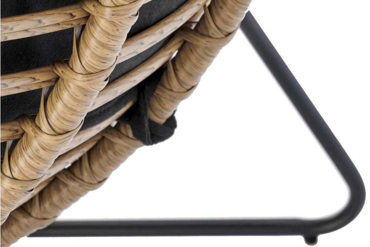 GARTENSESSEL BETTA Boho, beige/schwarz - Beige/Schwarz, Kunststoff (90/90/81cm) - KONSIMO®