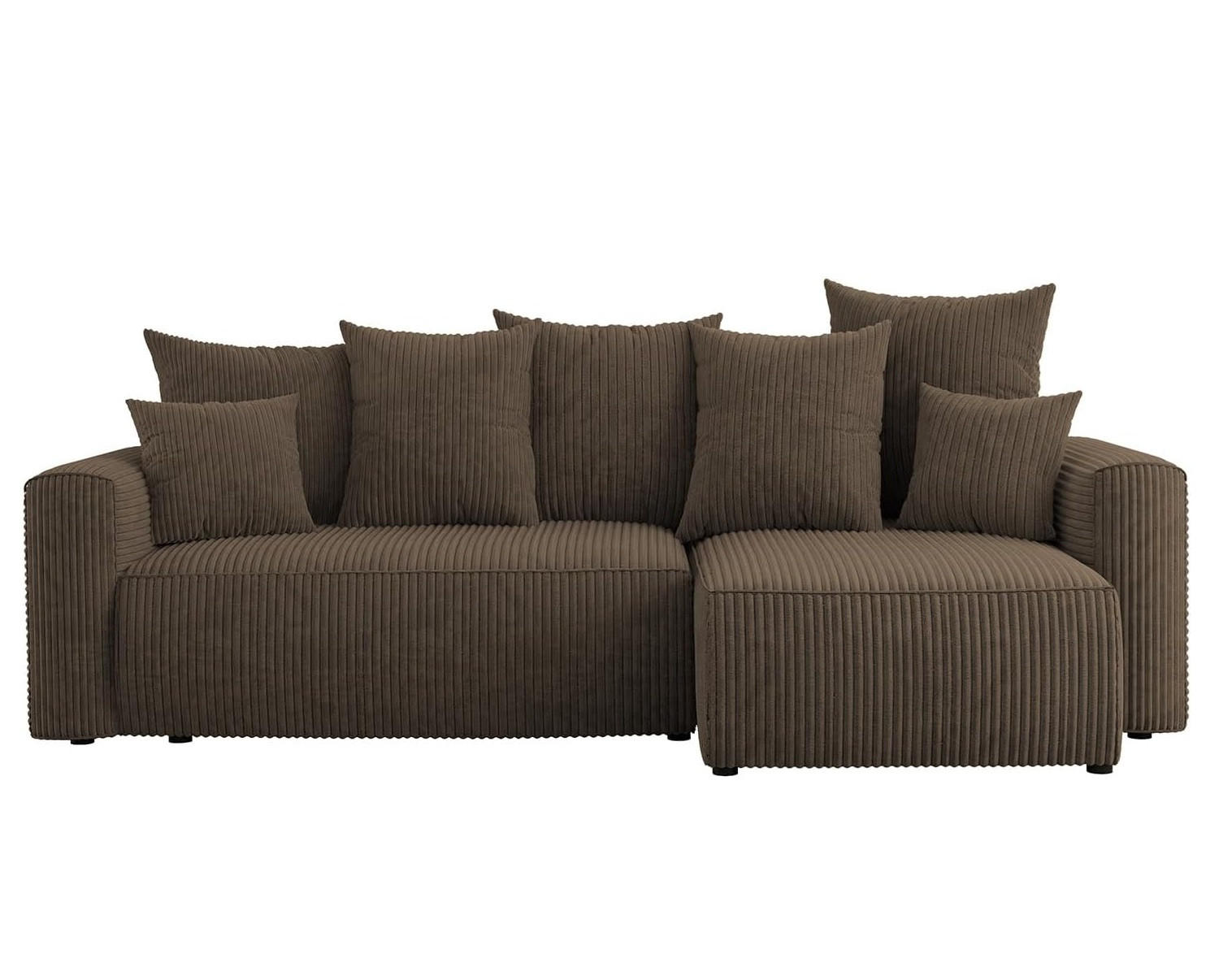 ECKSOFA DAVE L - Schwarz/Braun, Holzwerkstoff (238/87cm) - Meblini