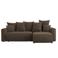 ECKSOFA DAVE L - Schwarz/Braun, Holzwerkstoff (238/87cm) - Meblini