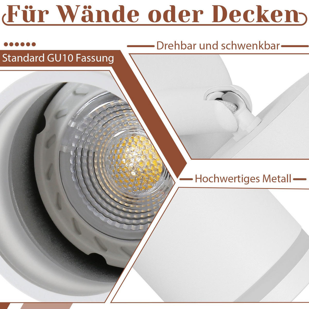 STRAHLER Salzuflen 1-flammig 6/6/17 cm - Weiß, Metall (6/6/17cm) - Nettlife