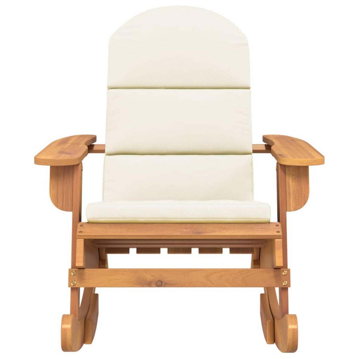ADIRONDACK-SCHAUKELSTUHL Mit Kissen Massivholz Akazie - Braun, Holz (75/90/105cm) - vidaXL