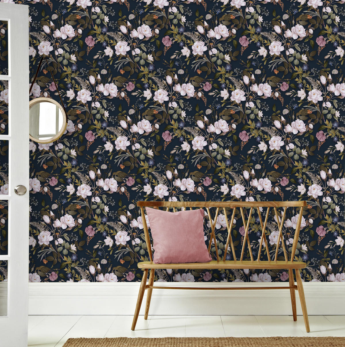VLIESTAPETE - Rosen Blau - Blau, Papier/Kunststoff (52/1000cm) - Sublime