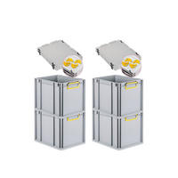 EUROBOX 4x Nextgen Color Mit Auflagedeckel 32x30x40cm Griffe Gelb Geschlossen - Gelb, Kunststoff (30/32/40cm) - PROREGAL