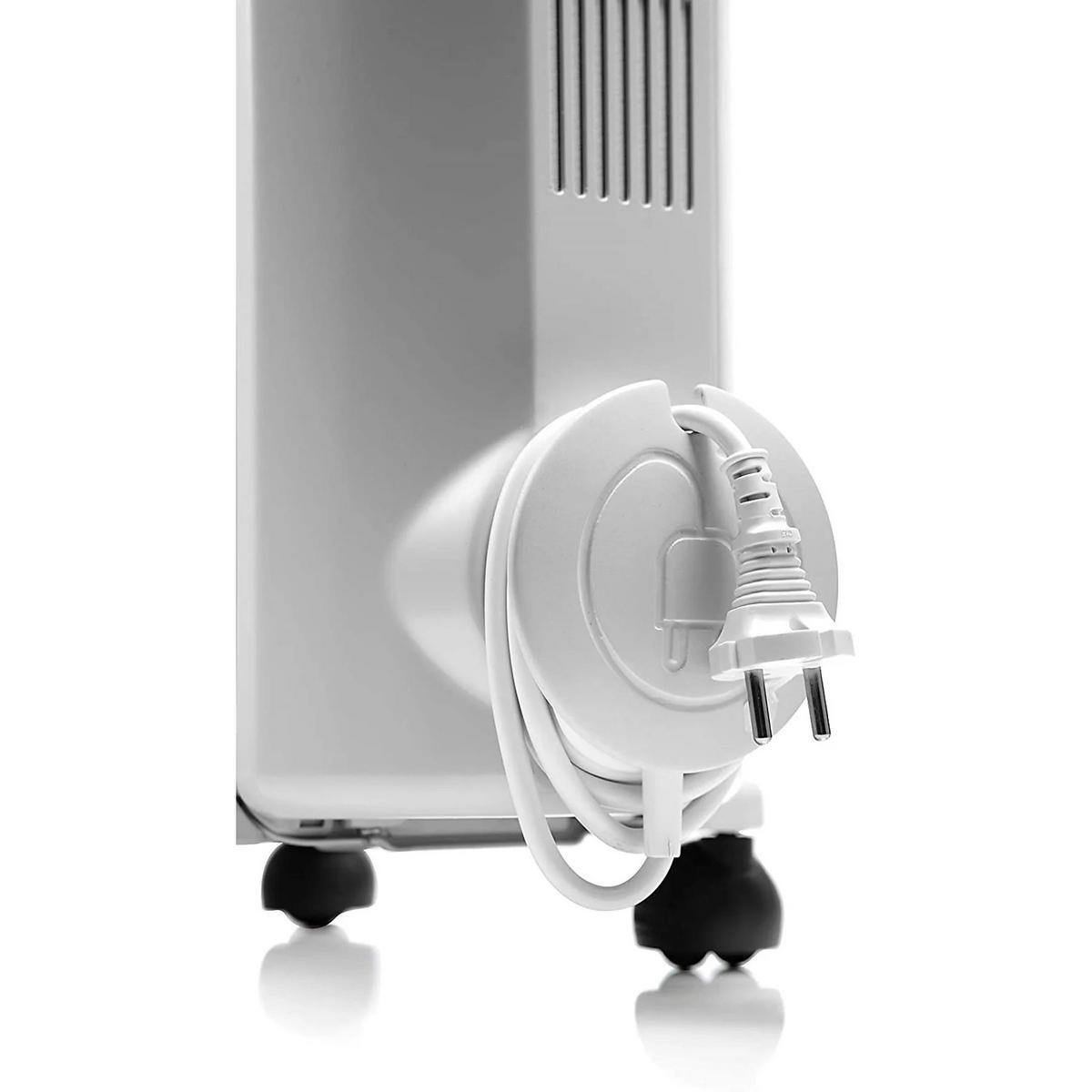 ÖLRADIATOR TRRS0920 Weiß 2000W 9 Heizrippen mit Raumthermostat und Laufrollen - Weiß, Kunststoff/Metall (16/65/47.2cm) - De'Longhi