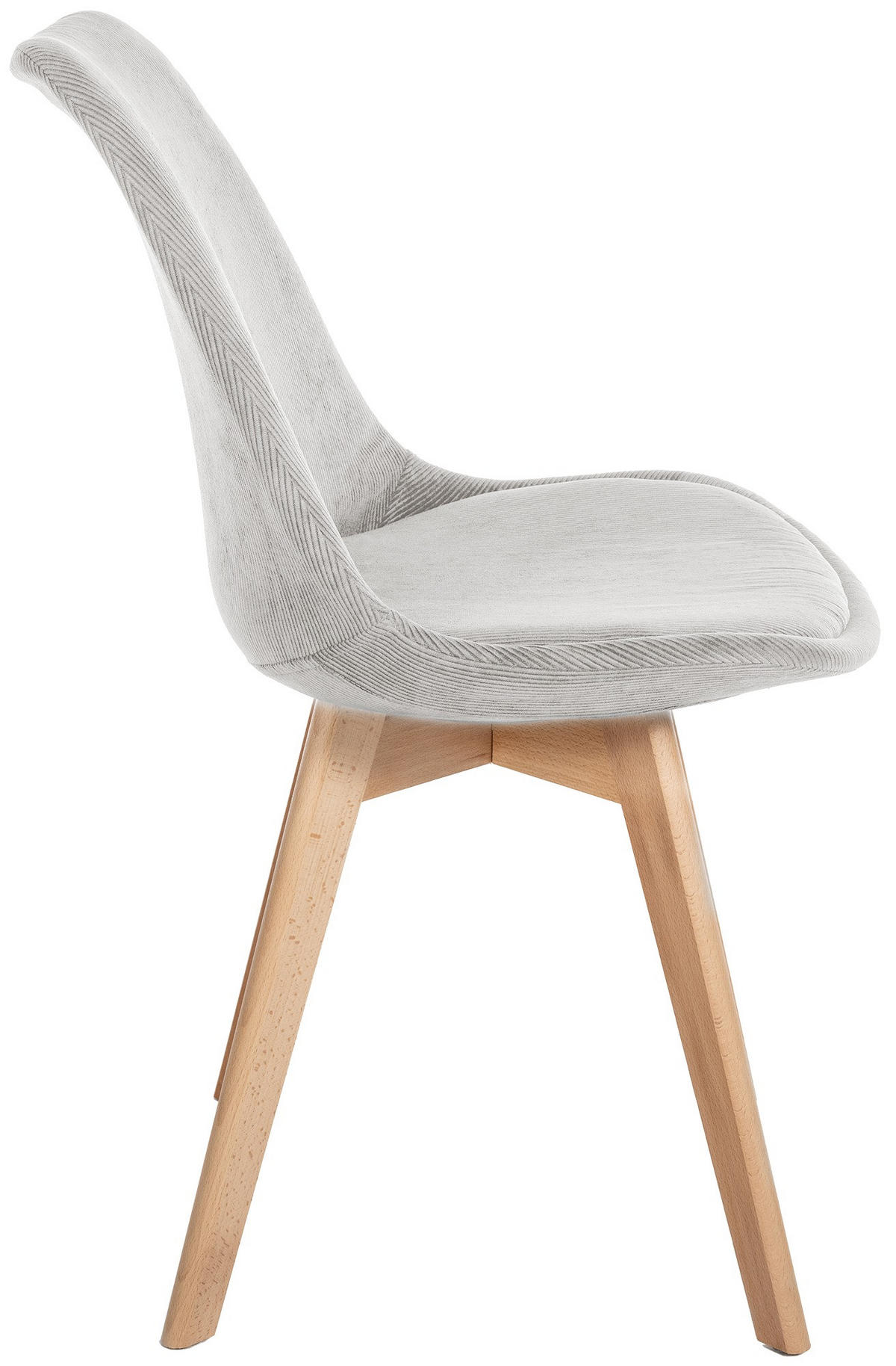 STUHL Cord beige - Eukalyptusholzfarben/Beige, Holz/Textil (49/83/50cm) - CLP