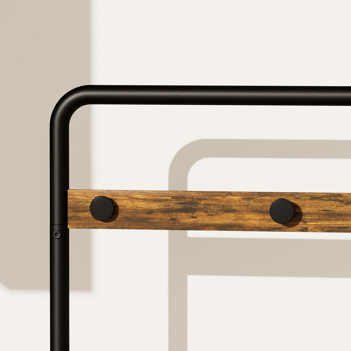 STANDGARDEROBE 70/40/170 cm mit Spiegel, Kleiderstange und Rollen - Schwarz, Holzwerkstoff (70/170/40cm) - BEAOK