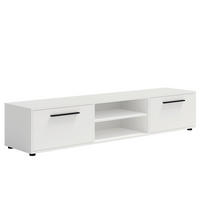 RTV-SCHRANK Maxivo 190 Weiß, breiter zweitüriger TV-Tisch - Schwarz/Weiß, Holzwerkstoff (190/38/40cm) - Bettso