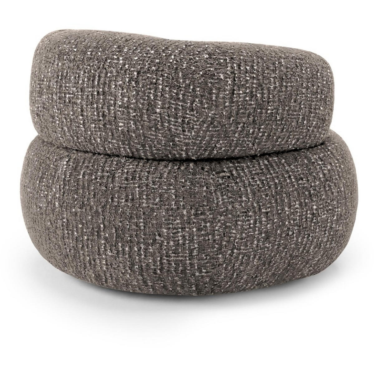 SESSEL Laila, Drehsessel mit runder Form, Braun, Geflecht-Stoff - Braun, Textil (95/75/97cm) - Beautysofa