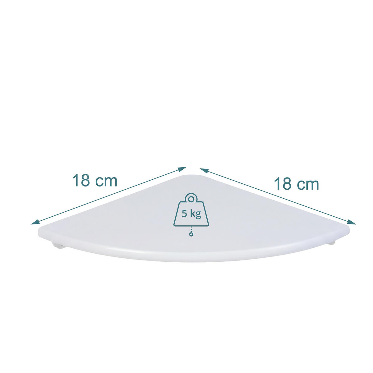 ECKREGAL - Weiß, Holz (18/3/18cm) - Relaxdays