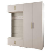 GARDEROBEN-SET 236,7/200/47 - Goldfarben/Weiß, Holz/Kunststoff (200/236.7/47cm) - Abiks Möbel