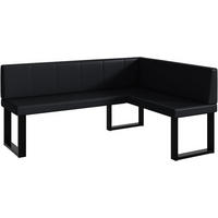 ECKBANK PETER_U - Schwarz, Leder (128/168cm) - Meblini