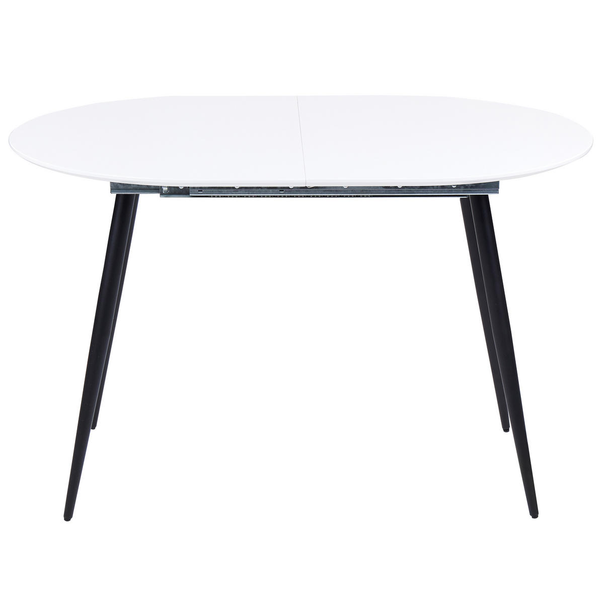 ESSTISCH weiß/schwarz 120/160/80 cm ausziehbar Staverton - Schwarz/Weiß, Holzwerkstoff (80/76/120cm) - Beliani