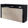 SIDEBOARD Valencia Eiche sägerau / Schwarz Hochglanz - Eiche San Remo, Holzwerkstoff (155/92/40cm) - Vladon
