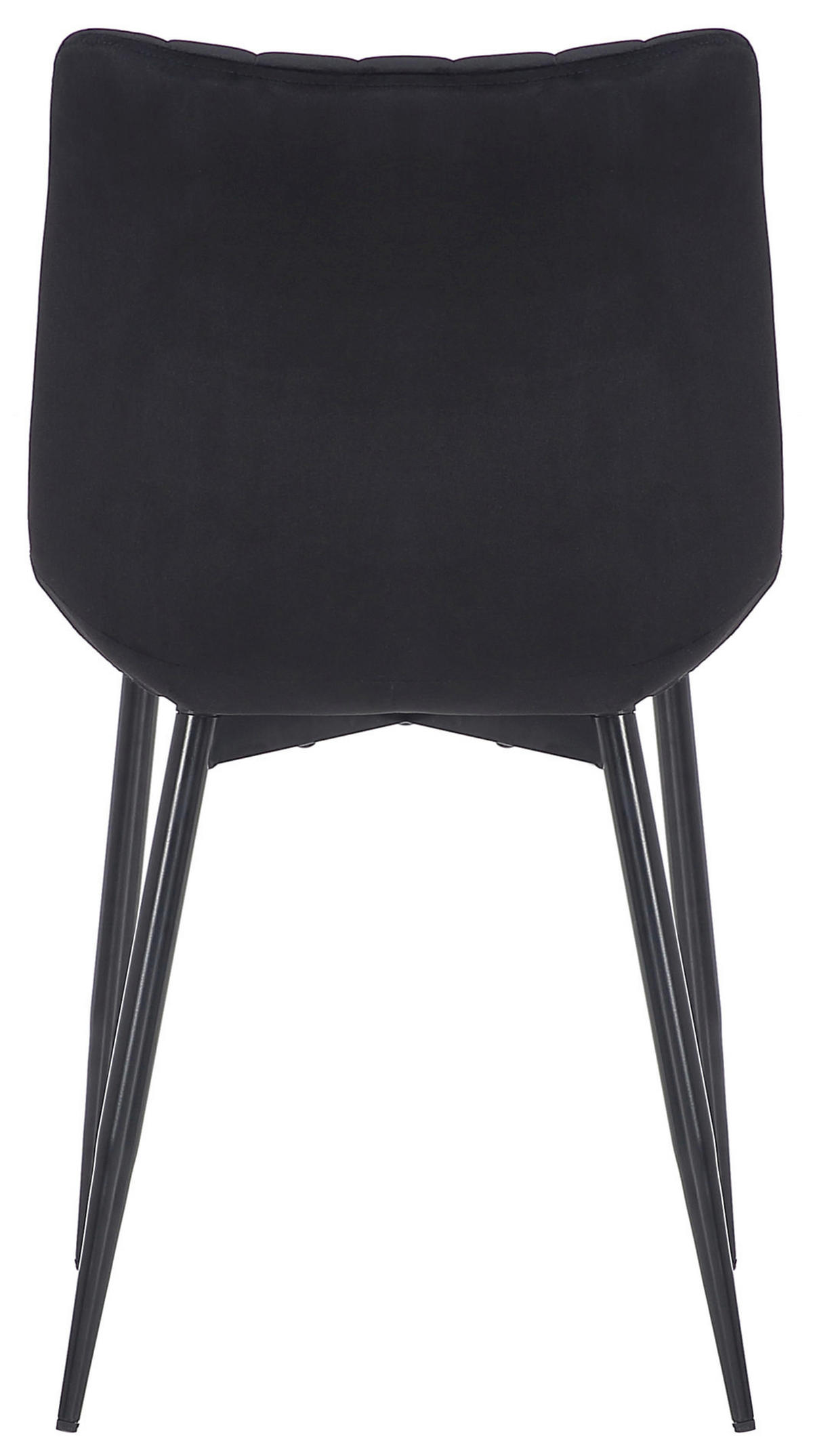 STUHL 2er Set Samt schwarz - Schwarz, Textil/Metall (46/82/61cm) - CLP