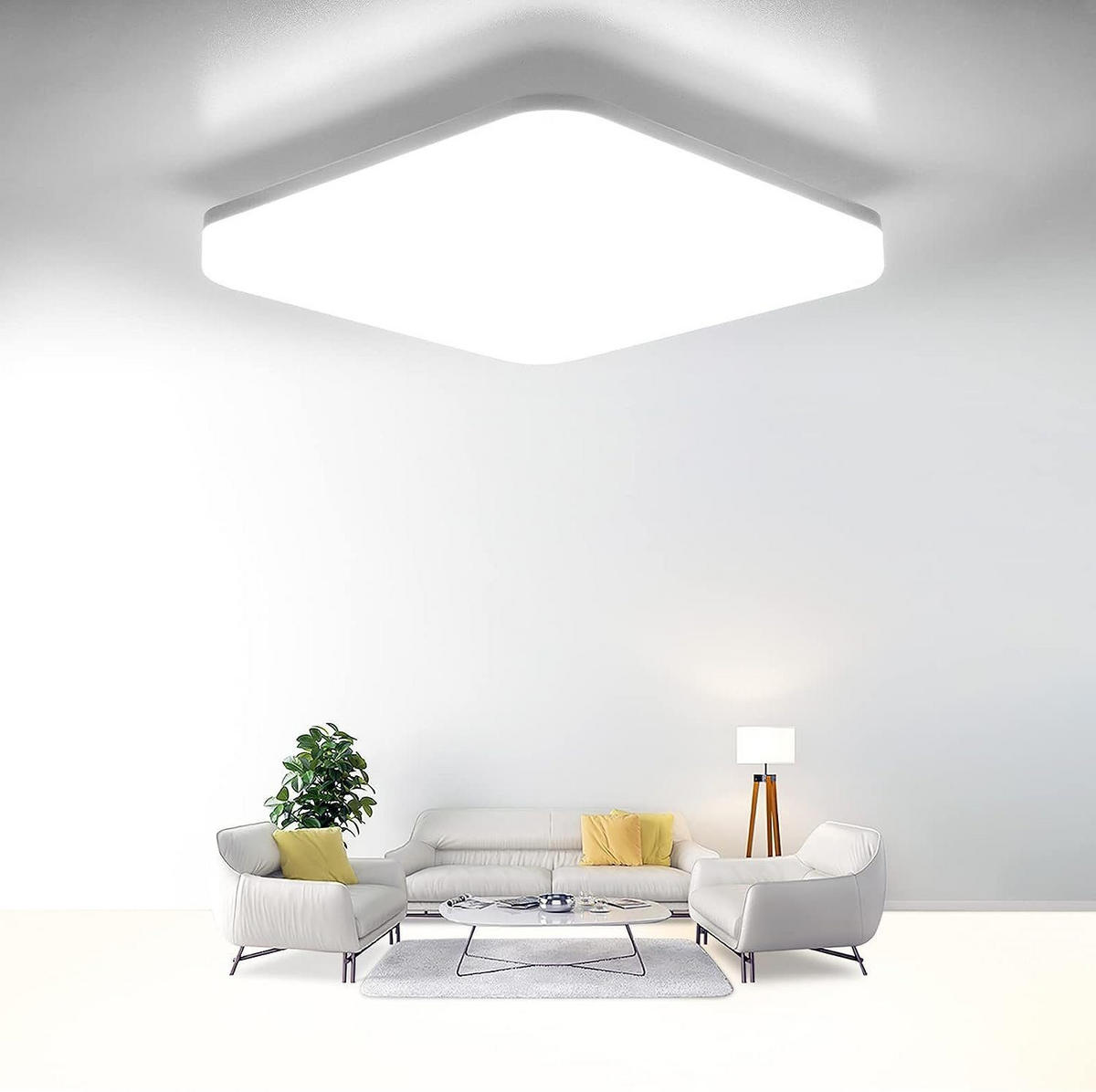 LED Deckenlampe 27/27/3.5cm - Weiß, Metall (27/27/3.5cm) - Nettlife