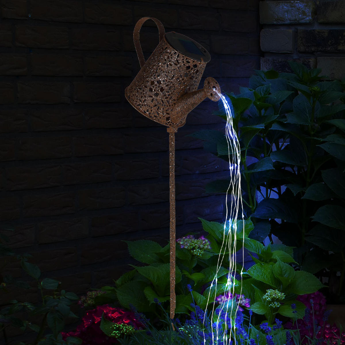 LED AUSSENLEUCHTE Gießkanne Rostfarben Metall - Braun, Metall (21/12/93cm) - Globo Lighting