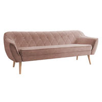 SOFA Skand 3 - Naturfarben/Rosa, Holz/Textil (180/75/74cm) - MIRJAN24