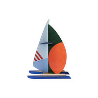 DEKOFIGUR Abstraktes Segelboot 9/31 cm - Multicolor, Wellpappe (9/31/23cm) - KUNSTLOFT