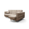 ECKSOFA KONGO RBN12, Eckcouch in L-Form mit Schlaffunktion, Farbe: Beige, Velourstoff, Ottomane Rechts - Beige, Textil (225/158cm) - O-Sofa