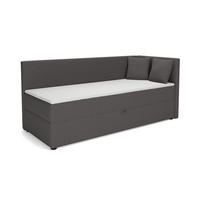 BOXBETT NEVY 100/200 in Stoff Anthrazit H3 rechts - Anthrazit, Holz/Holzwerkstoff (100/200cm) - Deine Möbel 24