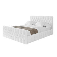 POLSTERBETT mit Bettkasten, Fußteil und Lattenrost, Boxbett ohne Matratze - LARO-Z 180x200 Weiß - Weiß, Holzwerkstoff/Textil (180/200cm) - ALTDECOR