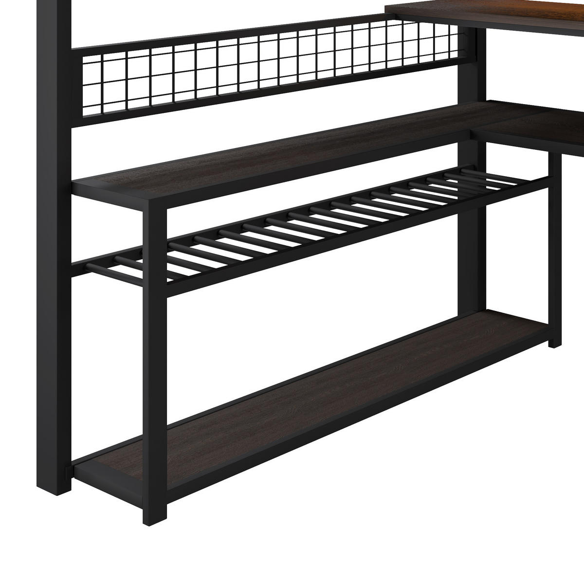 GAMING-HOCHBETT 140x200 cm in Schwarz mit LED, Schreibtisch, Kleiderschrank und Stauraum - Schwarz, Holzwerkstoff (140/200cm) - IVMEU