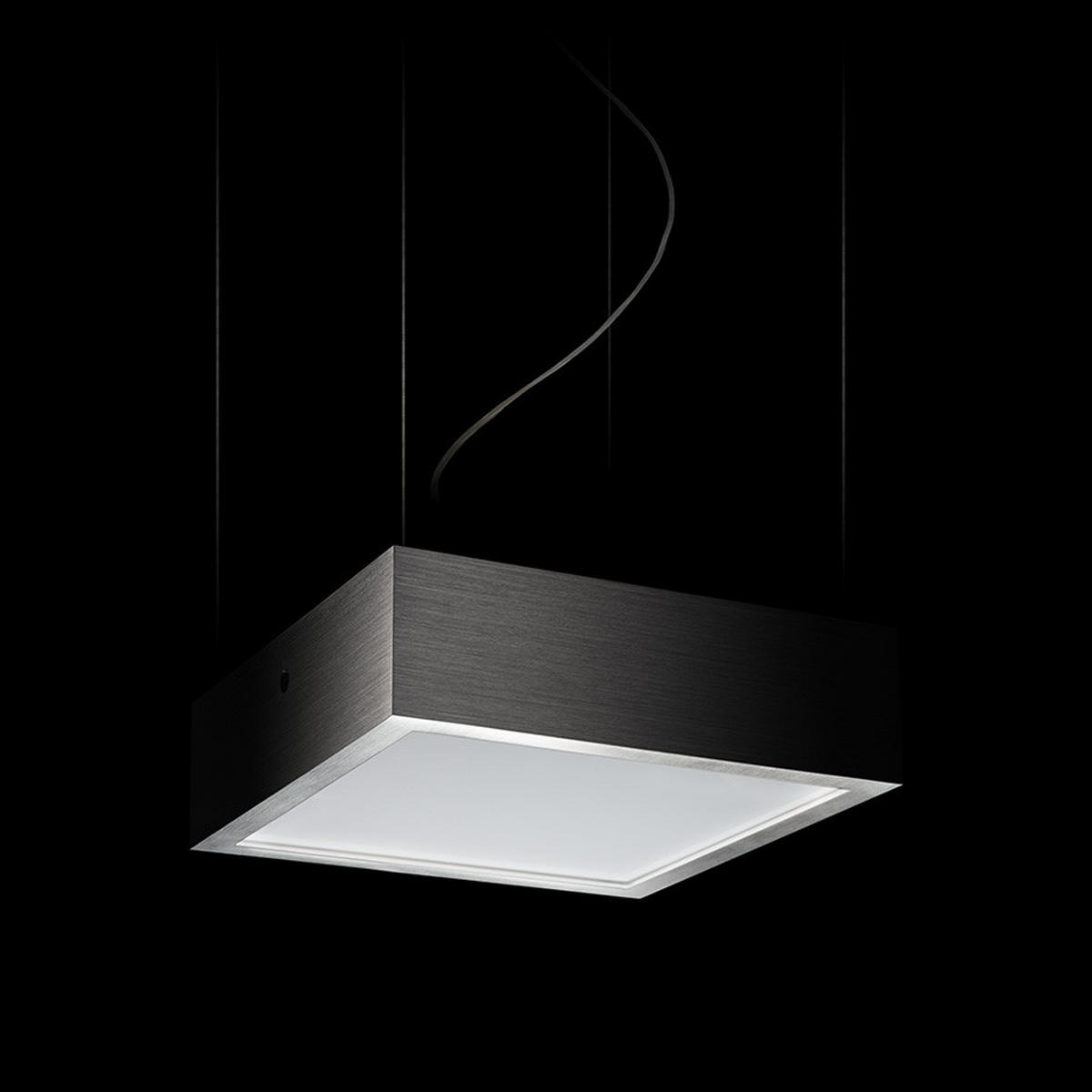 PENDELLEUCHTE STRUCTURAL LED 20x20 gebürstetes Aluminium 12 W - Silberfarben, Metall (30/30/120cm) - Rendl