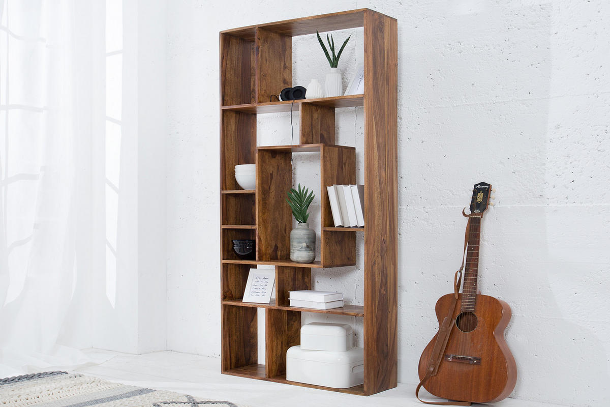 STANDREGAL CUBUS Sheesham Natur 180 cm - Braun, Holz (80/180/25cm) - riess-ambiente