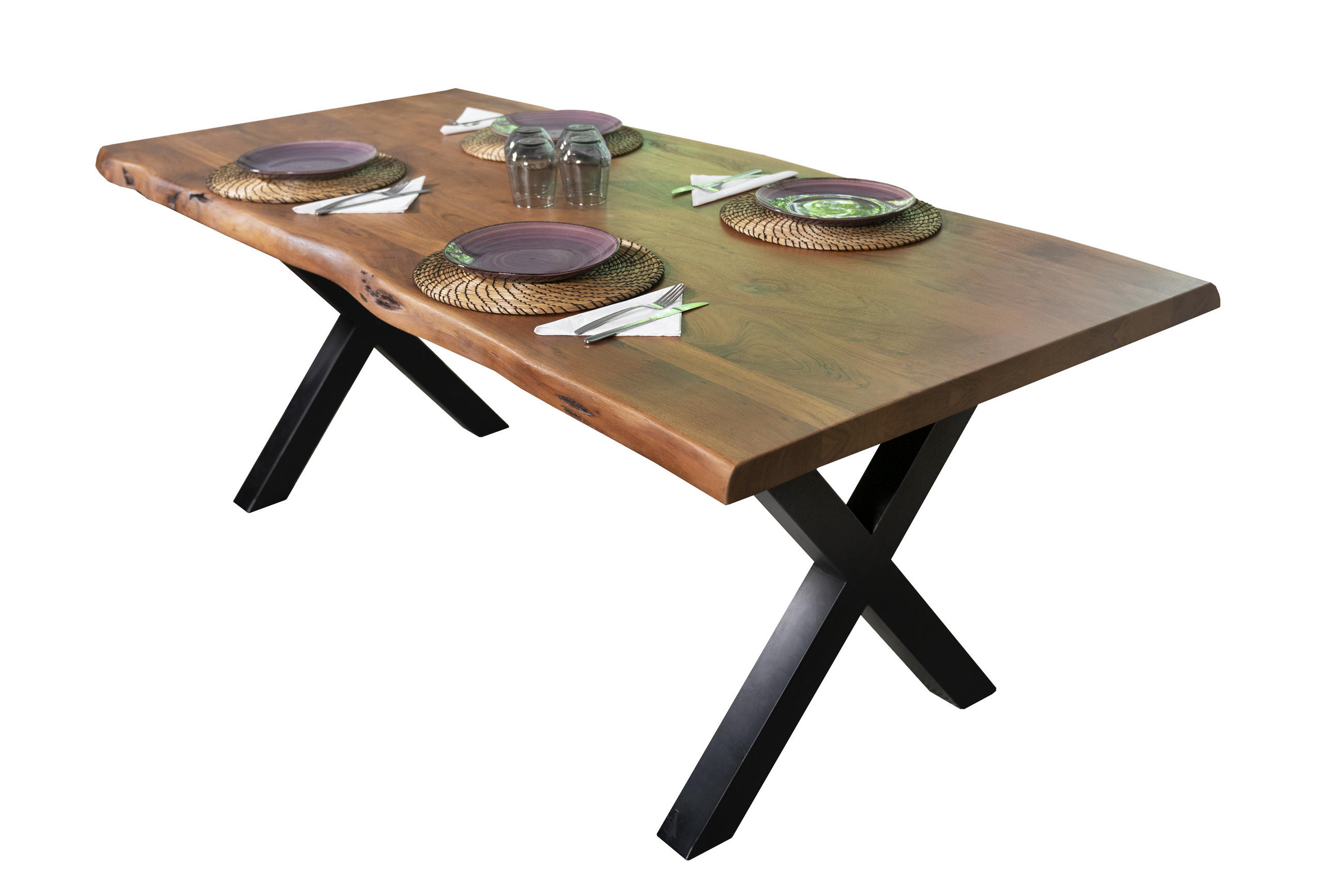 ESSTISCH CALI - Schwarz/Braun, Holz/Metall (100/200/77cm) - SAM