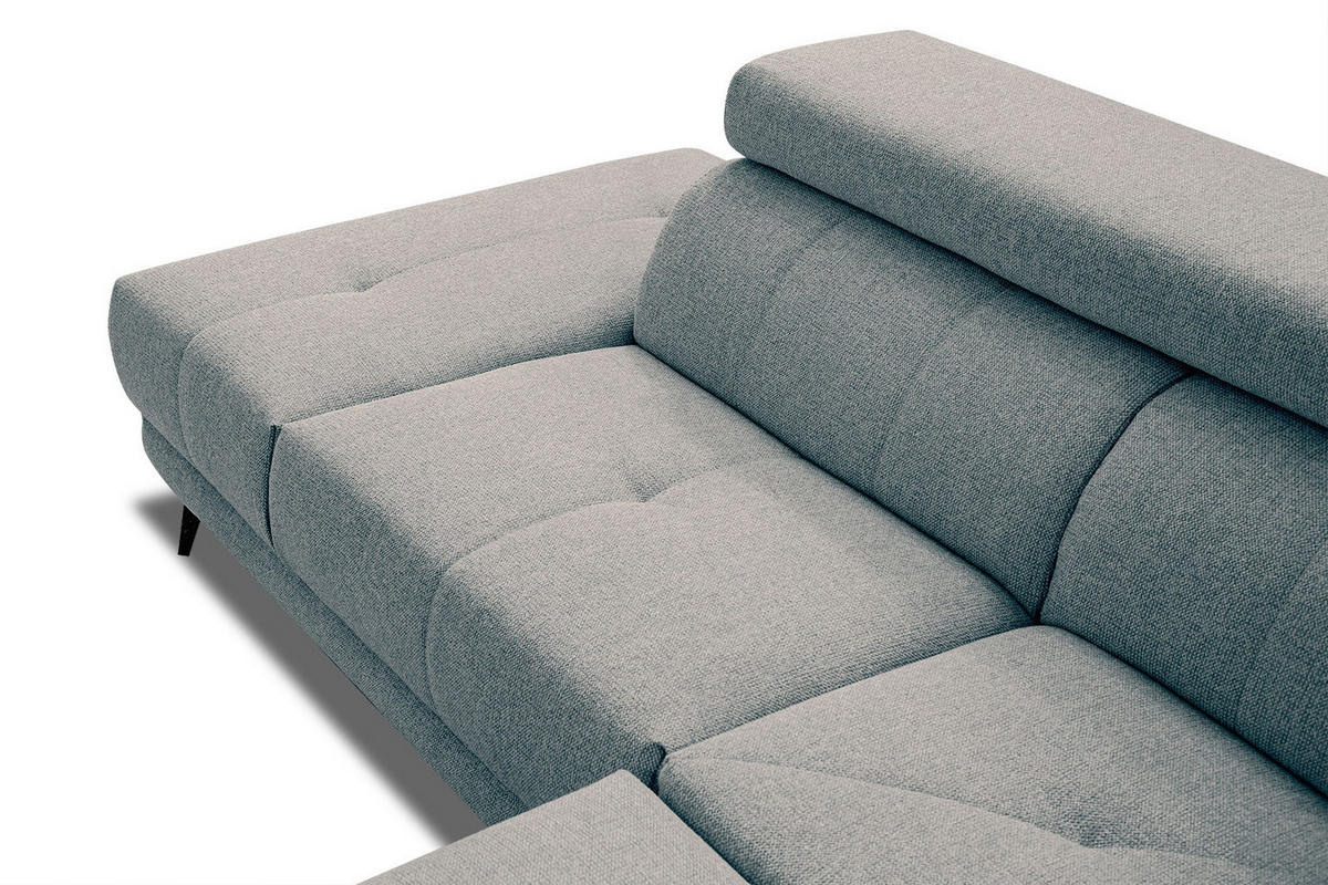 ECKSOFA MORELLO 5-Sitzer, mintgrün - Schwarz/Mintgrün, Holzwerkstoff/Textil (158/269cm) - Courtois Laville