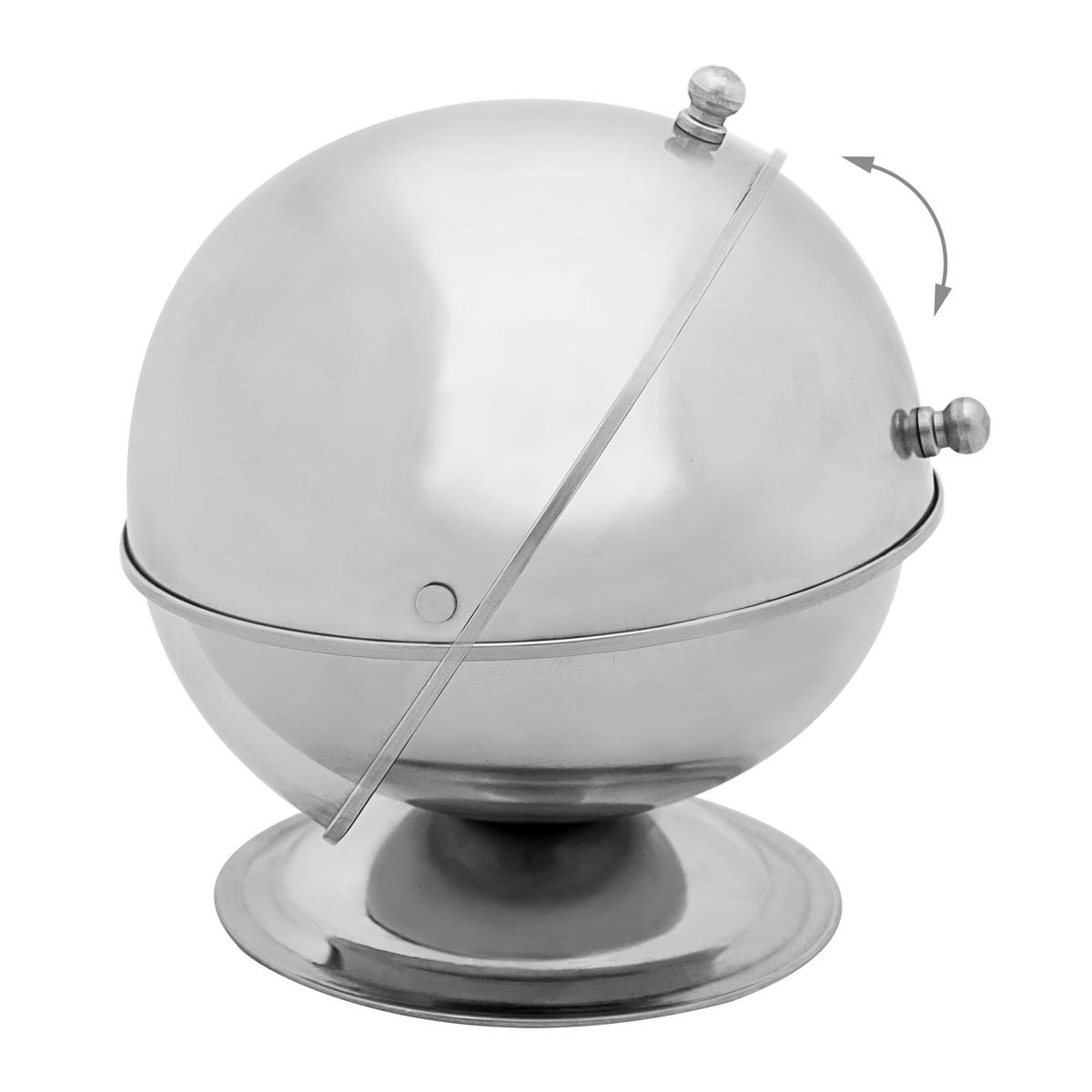 ZUCKERDOSE - Silberfarben, Metall (13/14cm) - Relaxdays