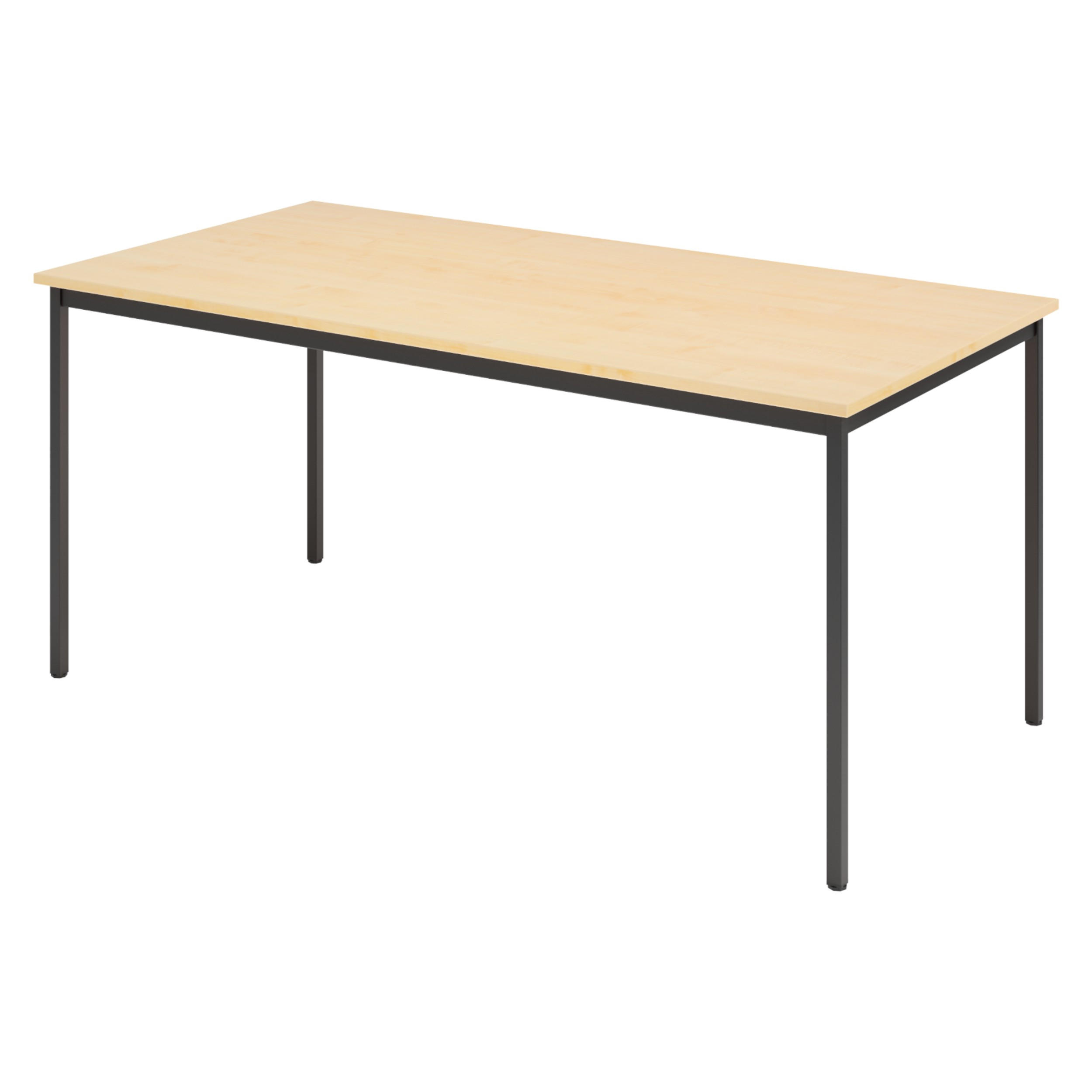 KANTINENTISCH Serie-V 80/160/72 cm in Ahornfarben/Schwarz - Ahornfarben/Schwarz, Holzwerkstoff (80/160/72cm) - bümö