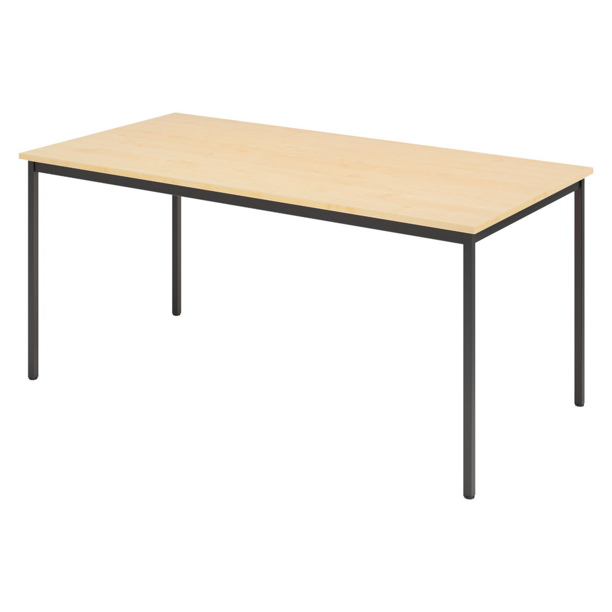 KANTINENTISCH Serie-V 80/160/72 cm in Ahornfarben/Schwarz - Ahornfarben/Schwarz, Holzwerkstoff (80/160/72cm) - bümö