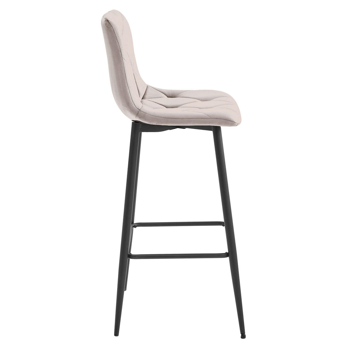 BARHOCKER KODA dunkelbeiger Sitz, schwarze Basis - Sandfarben/Beige, Textil (43.5/104/32.5cm) - Valora