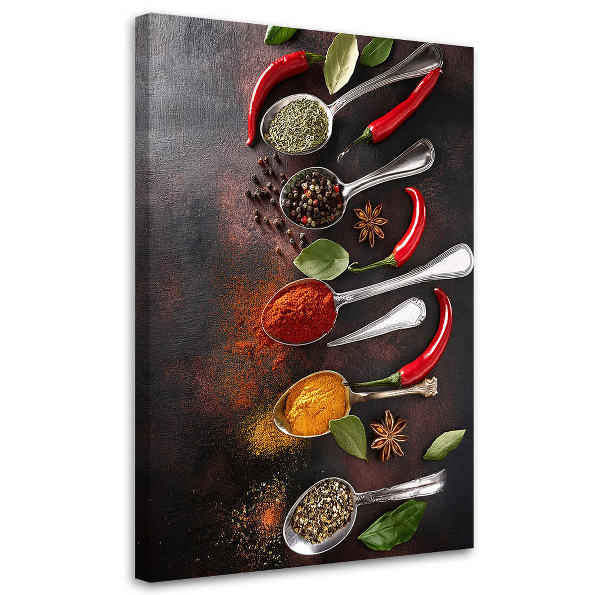 LEINWANDBILD Gewürze, Küche, Essen 40x60cm - Multicolor, Textil (40/60cm) - Feeby
