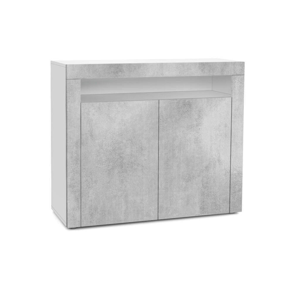 KOMMODE Valencia Beton Oxid Optik / Beton Oxid Optik - Hellgrau, Holzwerkstoff (108/92/40cm) - Vladon