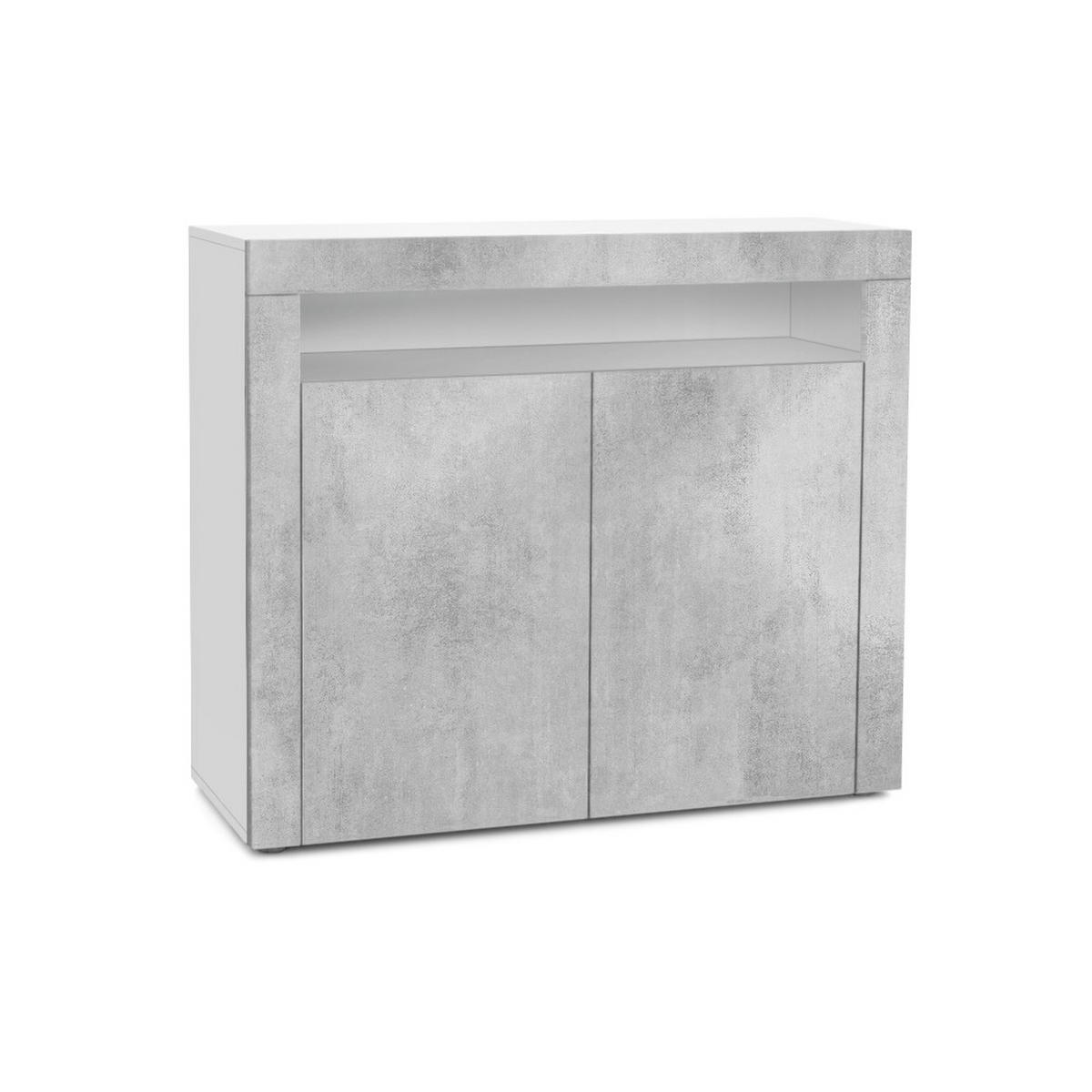KOMMODE Valencia Beton Oxid Optik / Beton Oxid Optik - Hellgrau, Holzwerkstoff (108/92/40cm) - Vladon