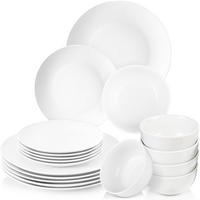 PORZELLAN Geschirrset New Port, Tafelservice 18 teilig für 6 Personen mit Müslischalen - Weiß, Keramik (33/33/34cm) - Sänger