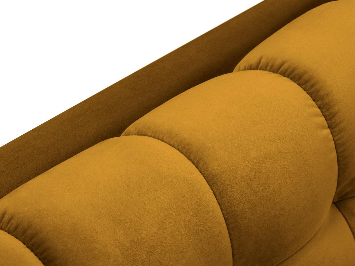 CHAISELONGUE links Mamaia aus Samt gelb - Gelb, Textil (102/75/185cm) - Micadoni