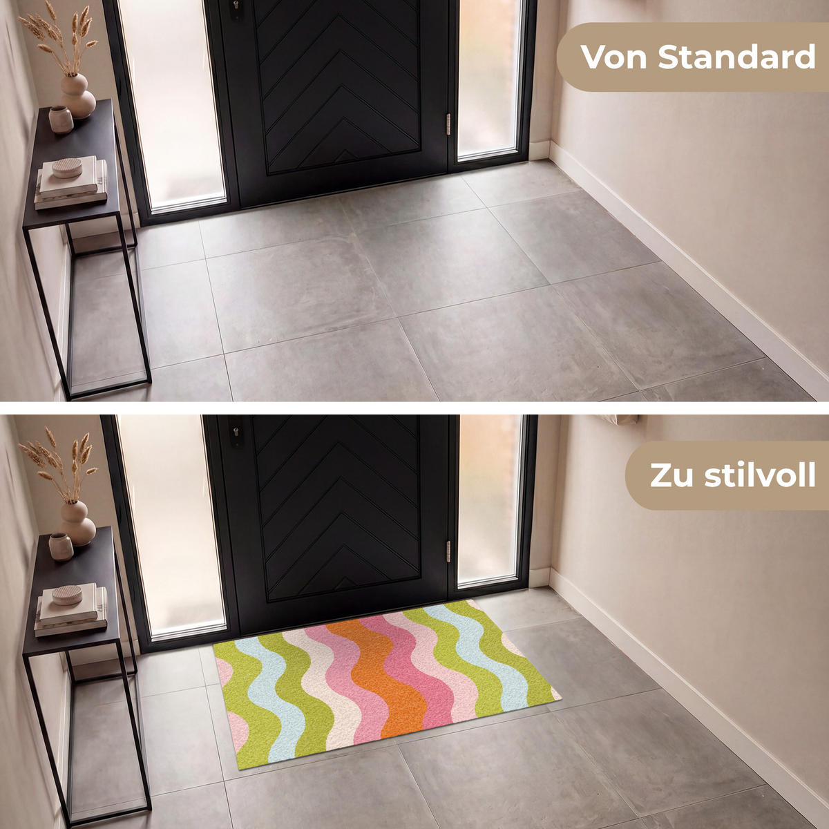 ROHOŽKA Oběžné dráhy - Vlny - Barevné - Vertikální 120x80 cm - různobarevná, textil/umělá hmota (120/0.4cm) - MuchoWow