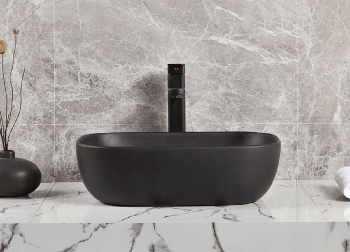 WASCHBECKEN, schwarz 46/32/14 cm - Schwarz, Keramik (46/14/32cm) - Rebiko