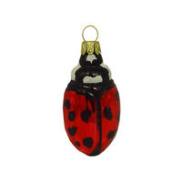 CHRISTBAUMSCHMUCK Marienkäfer rot schwarz 7 cm - Multicolor, Metall (0.1/7/0.1cm)